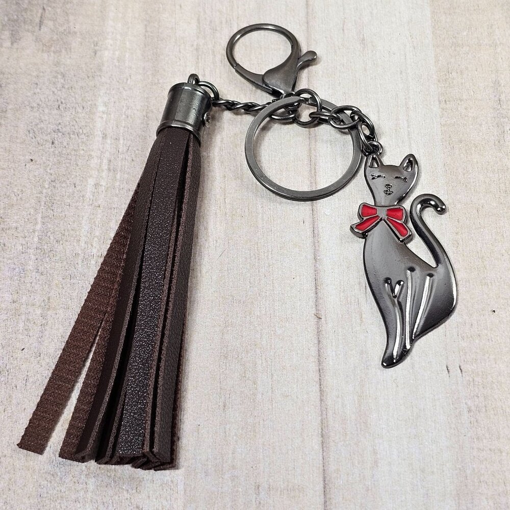 Cat Purse Charm‎ Bling Keychain Tassel